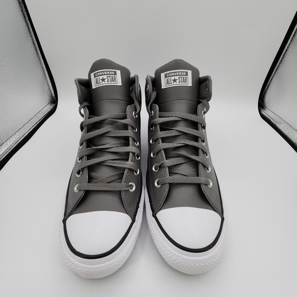 Chuck‎ Taylor All Star High Street Faux-Leather Shoes Mens 13 Sharkskin Gray NEW - Picture 5 of 15